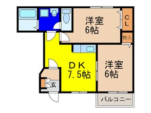 シャン・ﾄﾞ・フル－ルの物件間取画像